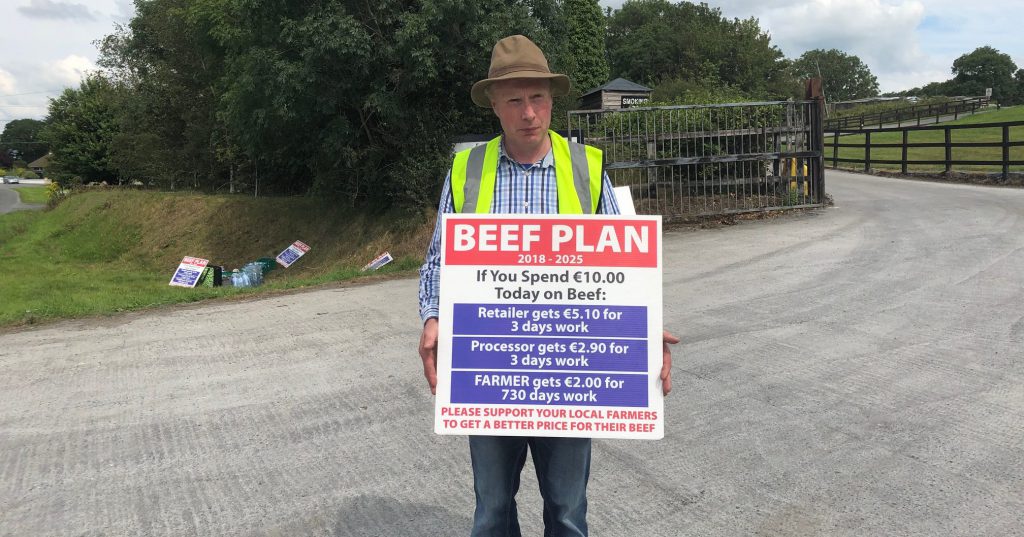 Protester outside Kepak Clare