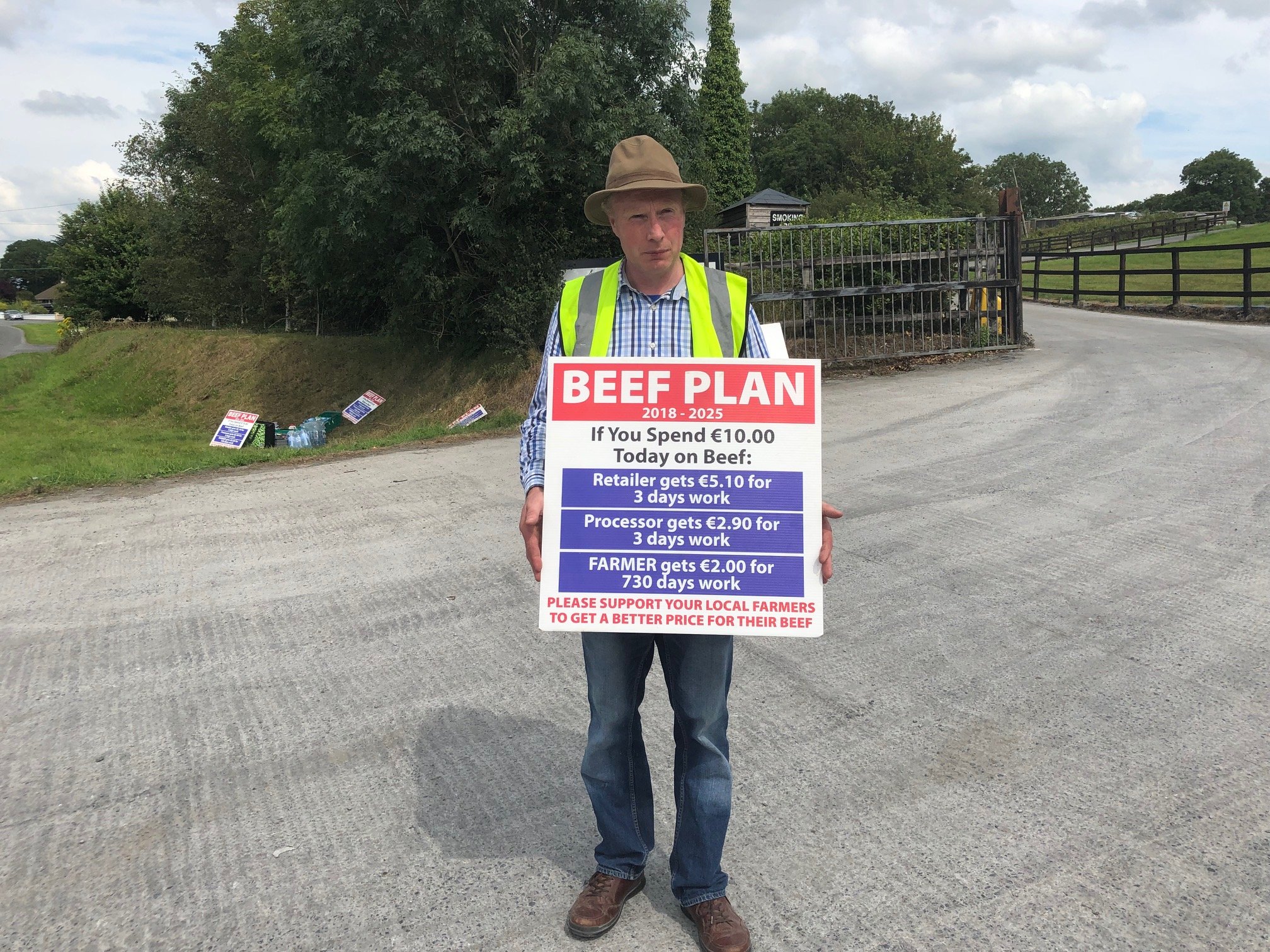 Protester outside Kepak Clare