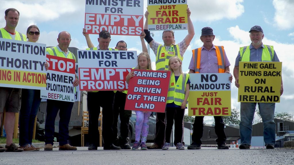 Beef protesters in the Republic of Ireland