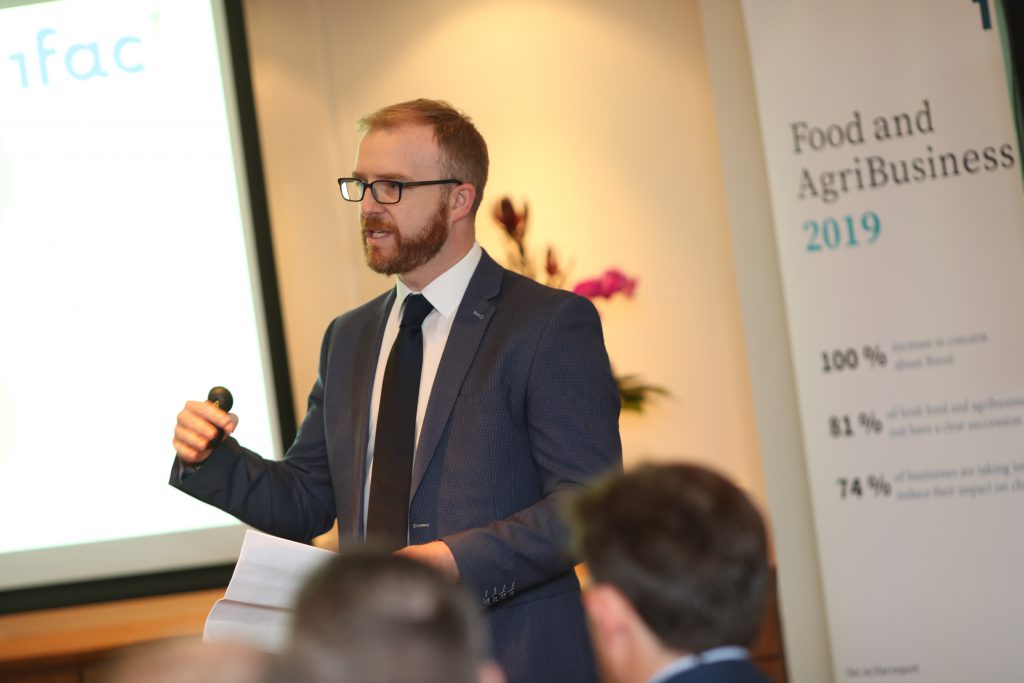 David Leydon speaking during the launch of IFAC’s Food and AgriBusiness report 2019