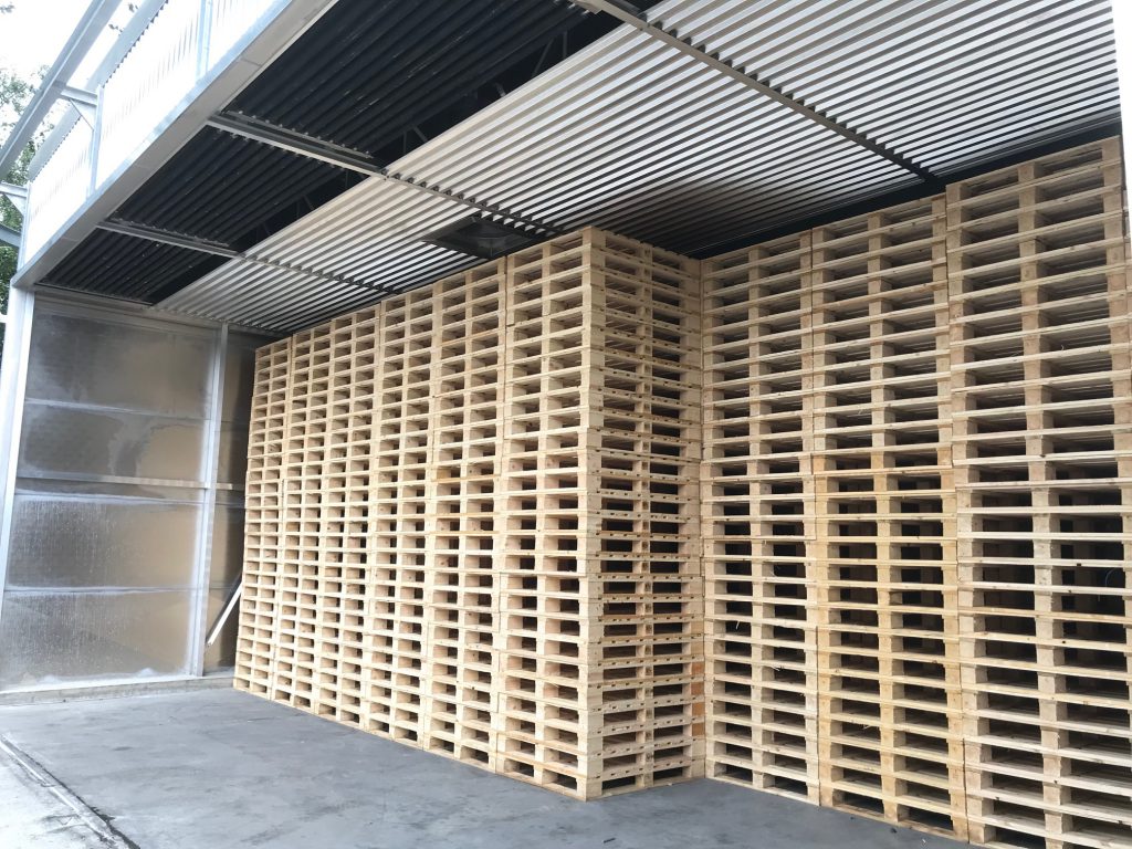 Pallets being kiln-dried in CJ Sheeran Ltd sawmills
