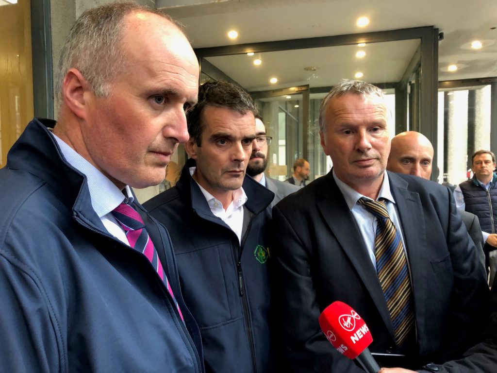 L-R: Pat McCormack, president of the ICMSA; Joe Healy, president of the IFA; and Edmond Phelan, president of the ICSA