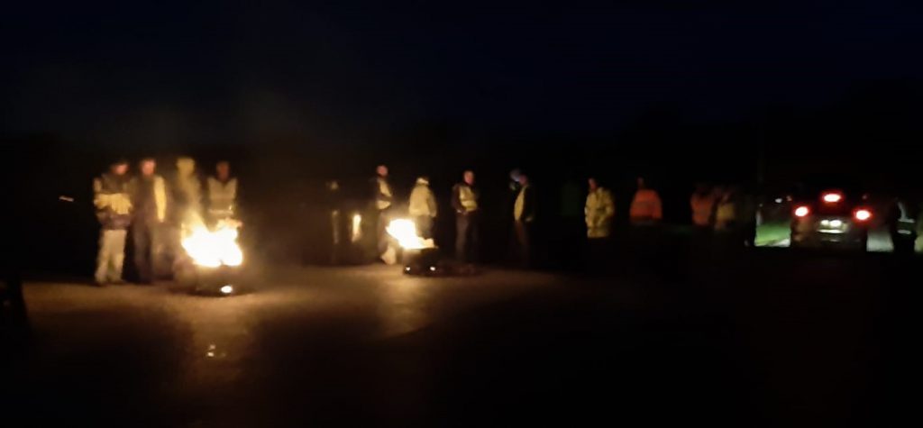 Protesters in Slane this morning