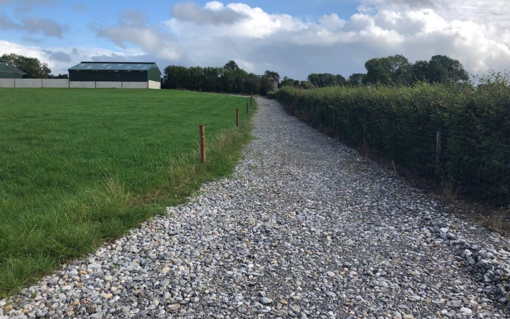 New roadway which leads into the farmyard
