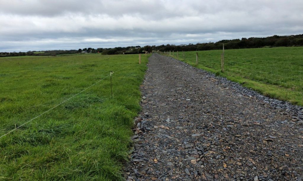 Roadway which runs from the farmyard right through the farm