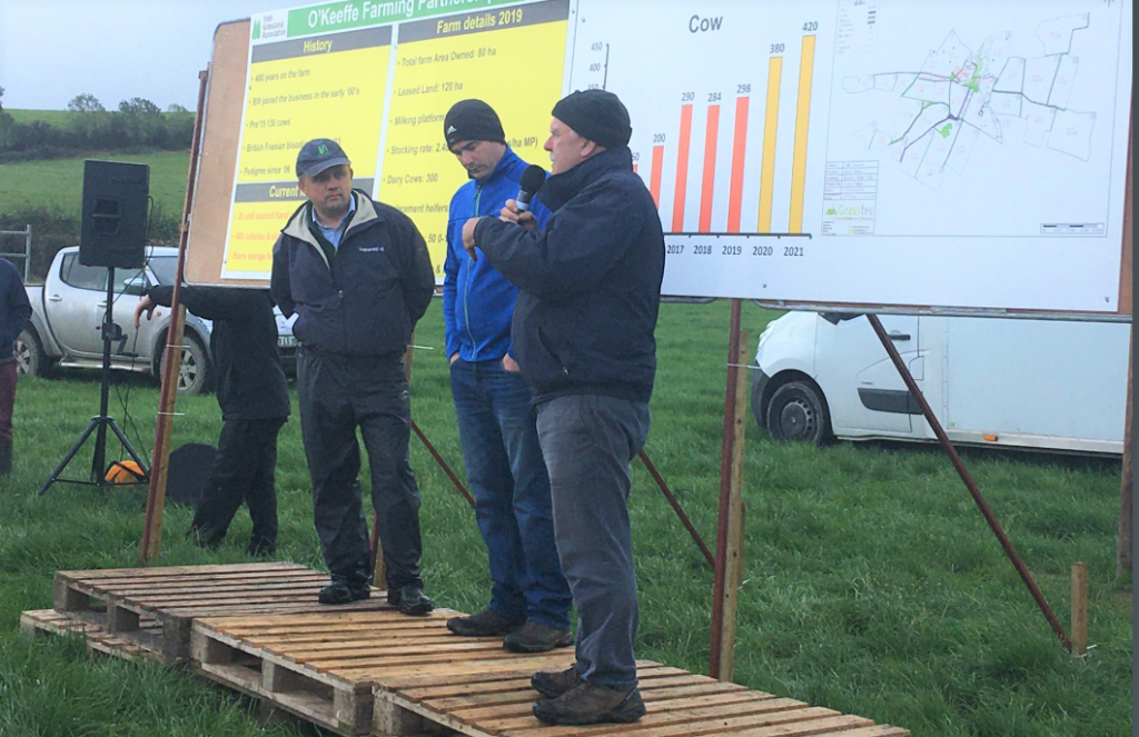 Irish Grassland Council member George Ramsbottom (left), Bill O’Keeffe (centre) and Matt O’Keeffe (right)