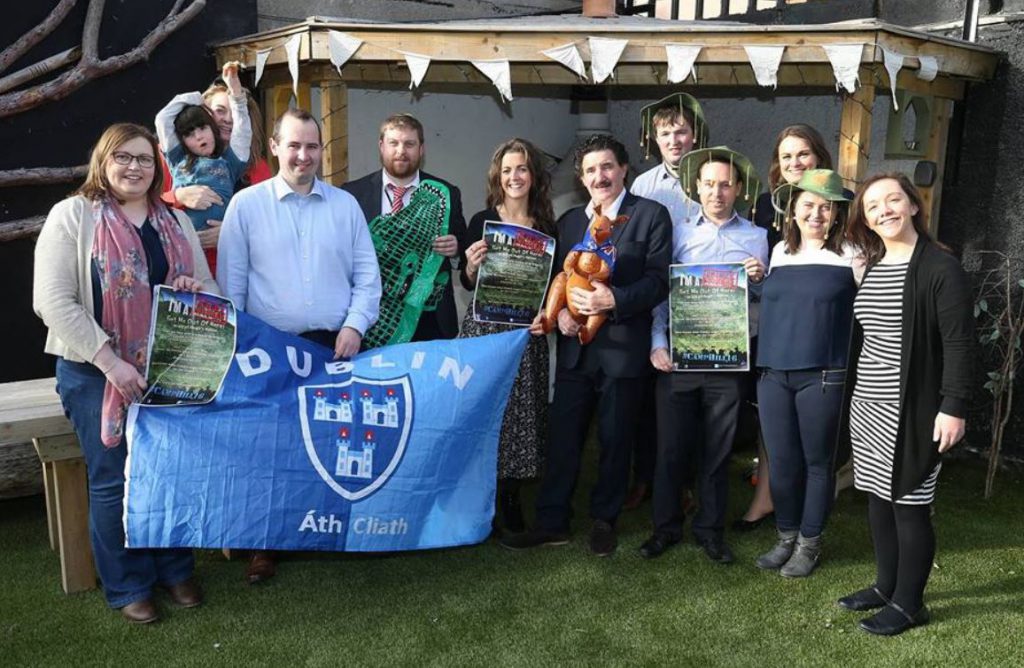 Macra Hill 16 members pictured with politician John Halligan and Ade Stack of Hugh’s House after its 2017 fundraiser