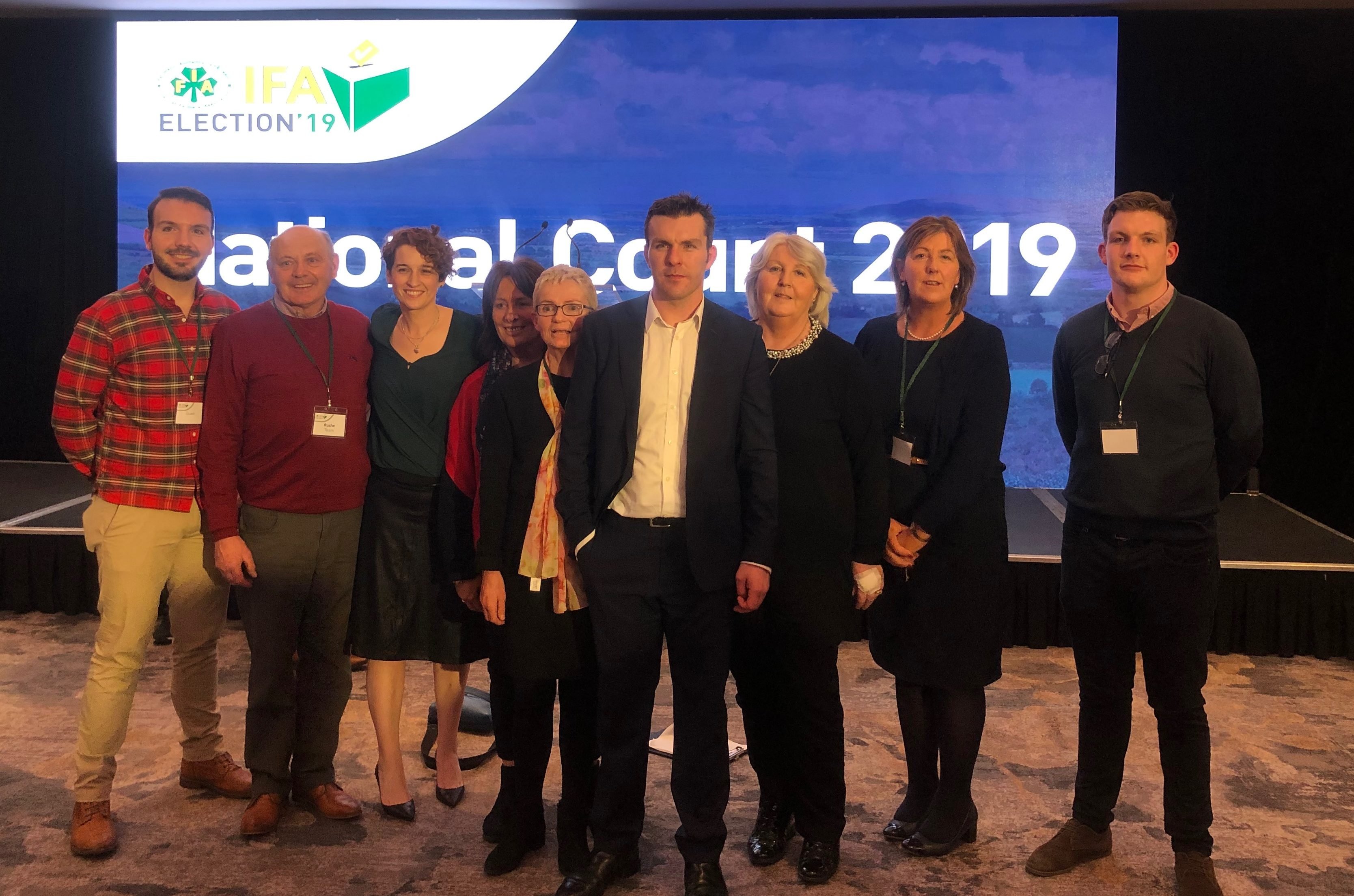 Brian Rushe with his extended family following his election as IFA deputy president in 2019