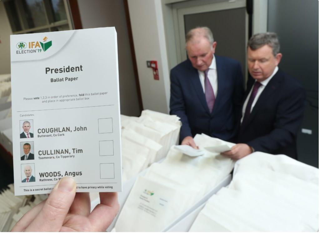 Richard Kennedy and Bryan Barry supervise the distribution of ballot paper in 2019 Image: Finbarr O'Rourke