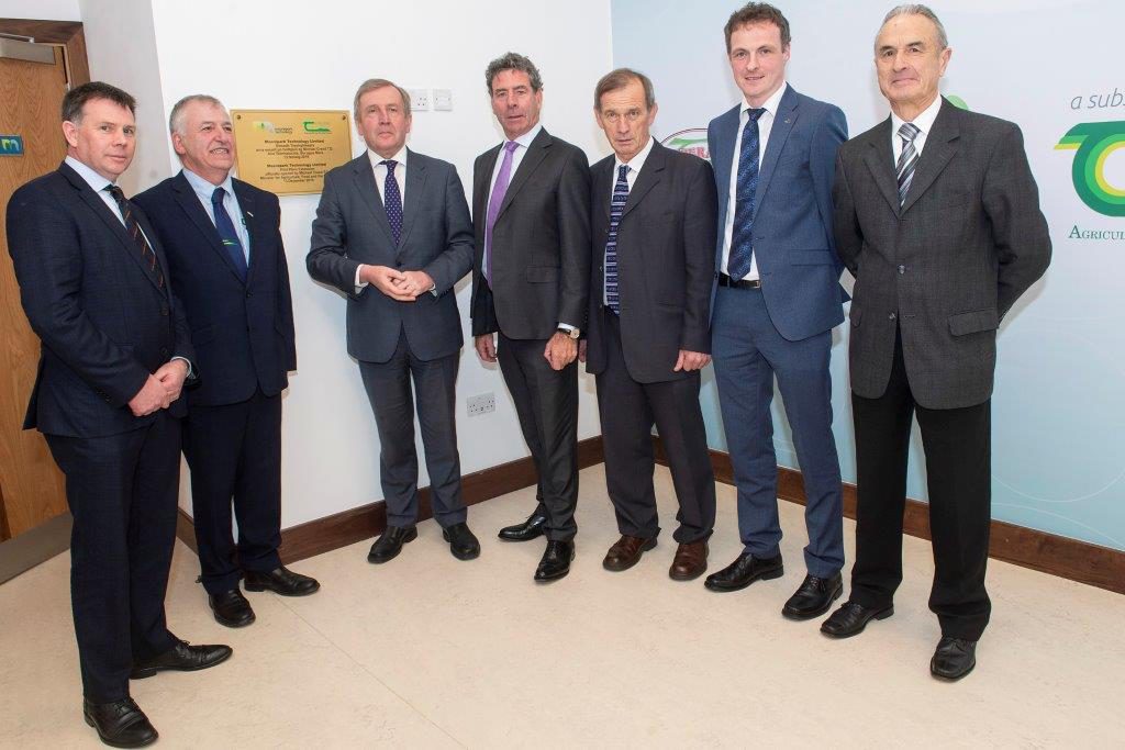 L-R: John Hunter, CEO MTL; Prof. Gerry Boyle, Teagasc director; Minister for Agriculture, Food and the Marine, Michael Creed; Liam Herlihy, Teagasc chairman; Cal Flynn, Chair of MTL; Kieran Downey, general manager of MTL; Liam Donnelly, former head of the Teagasc Food Research programme