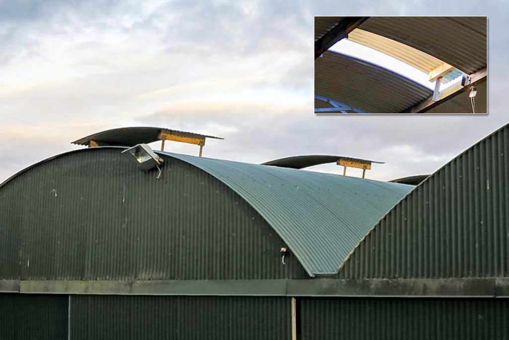 An example of raising sheets on a round-roof shed