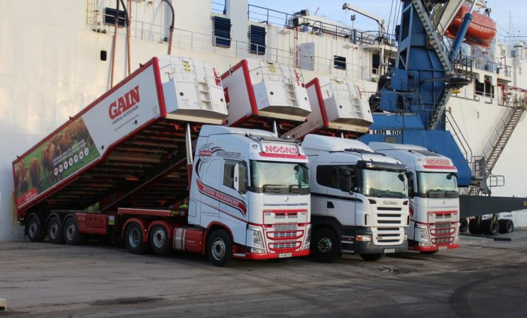 Feed blown onto the Atlantic M before its departure to Libya earlier this year. Image source: Jane Smith