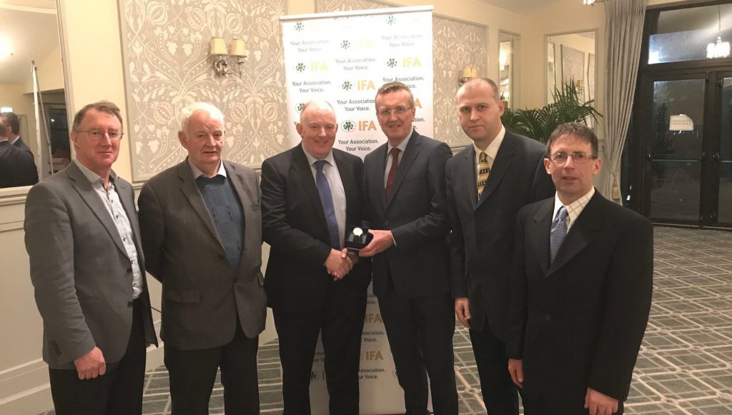 The 2020 Laois IFA AGM on February 4. L-R: Paul Maher; Jim Holland; Francie Gorman; Tim Cullinan; Willie Dolan; and John Fitzpatrick