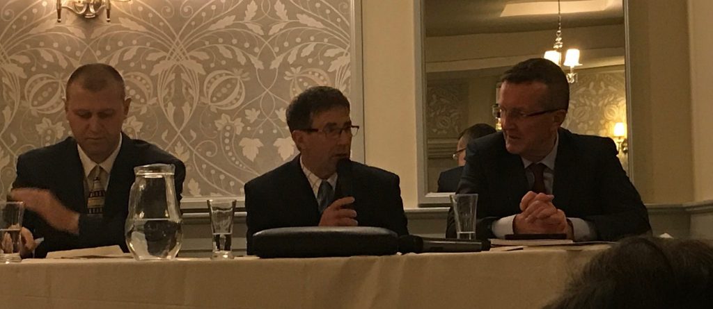 L-R: Willie Dolan, IFA regional executive; John Fitzpatrick, Laois IFA chairman; and IFA president Tim Cullinan