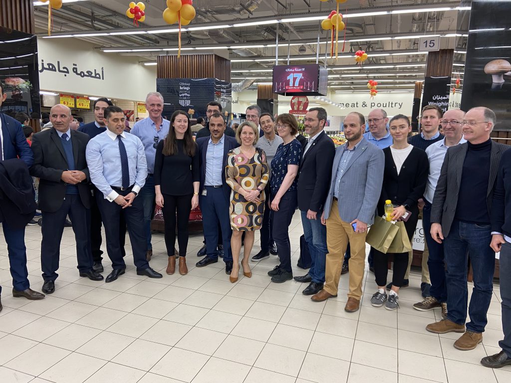 The Irish delegation at Carrefour yesterday, which included Bord Bia CEO, Tara McCarthy and DAFM assistant secretary general, Sinead McPhilips