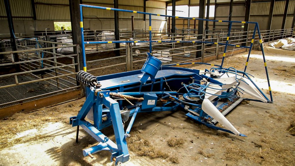 Specialist equipment is used on larger areas of hemp