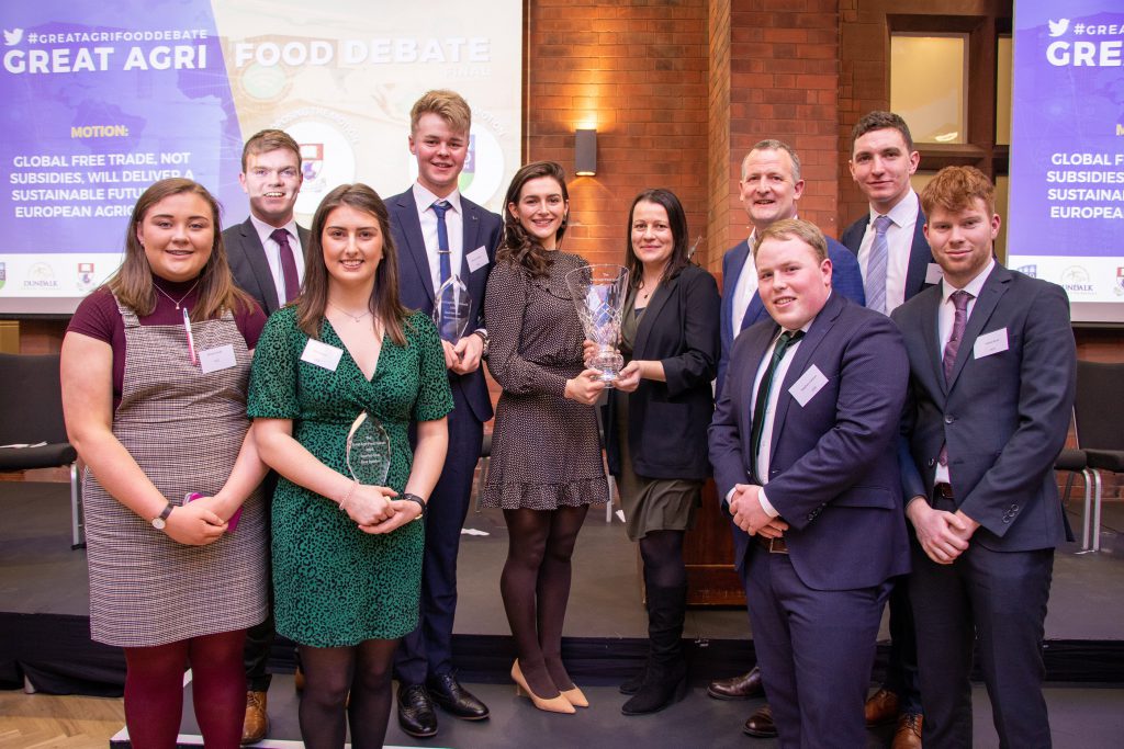 The winning team from UCD with Niall Browne, CEO, Dawn Meats; and Nina Prichard, head of sustainable and ethical sourcing, McDonald’s UK &amp; Ireland