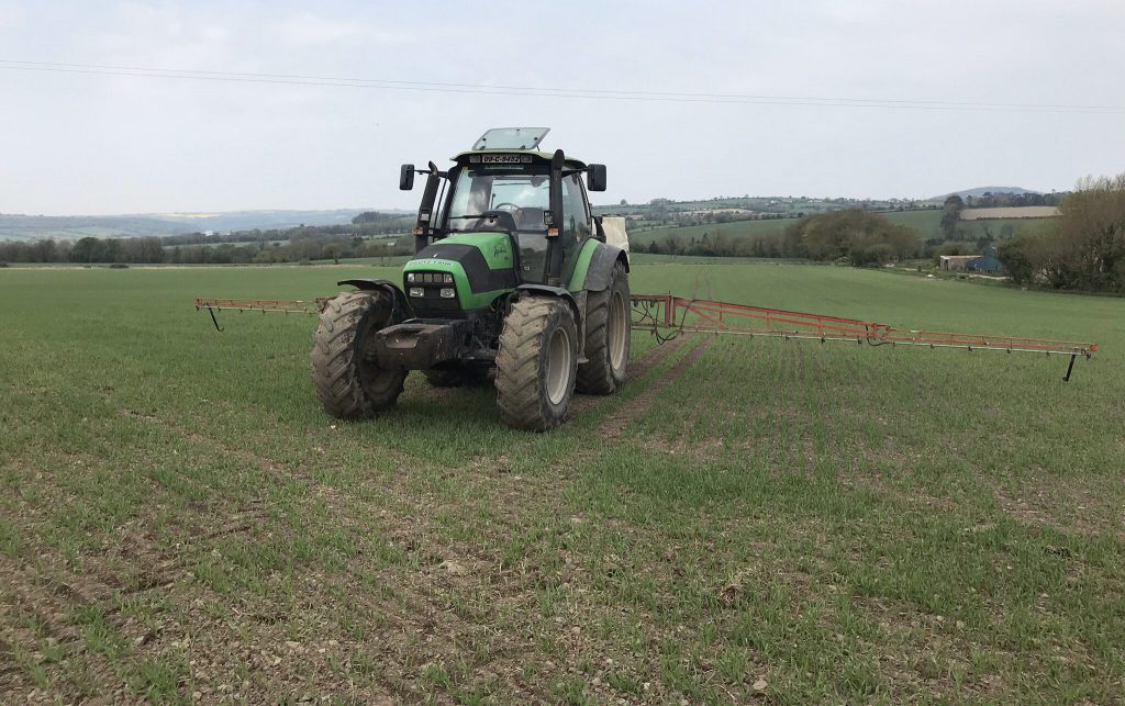 Padraig sprayed an aphicide on his spring barley last Saturday. Image source: Padraig Connery