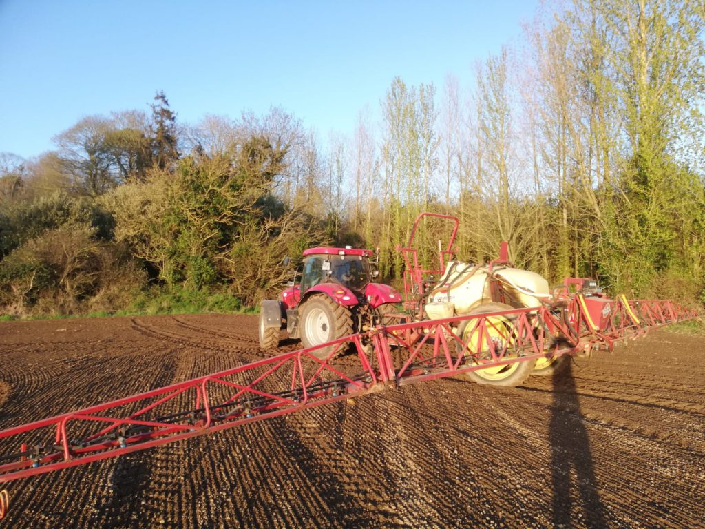 Bobby sprayed a pre-emergence herbicide on his spring beans during the week. Image source: Bobby Miller