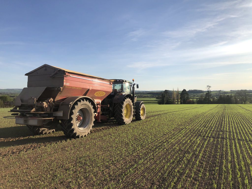 Gary Roe posted this shot of nitrogen being applied to malting barley in Co. Laois