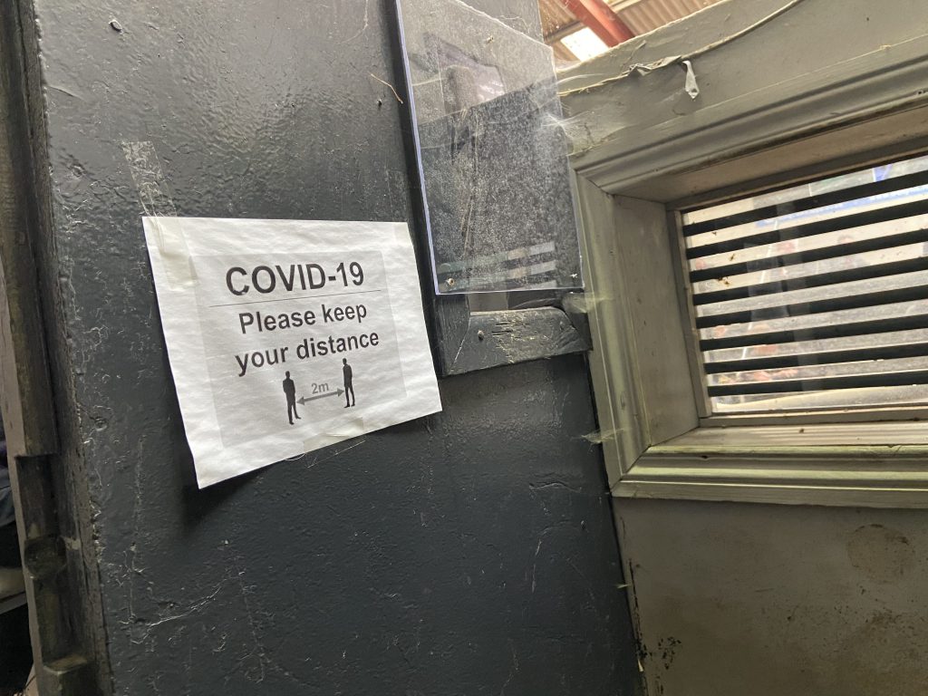 The empty seller’s box at Ballyjamesduff Mart