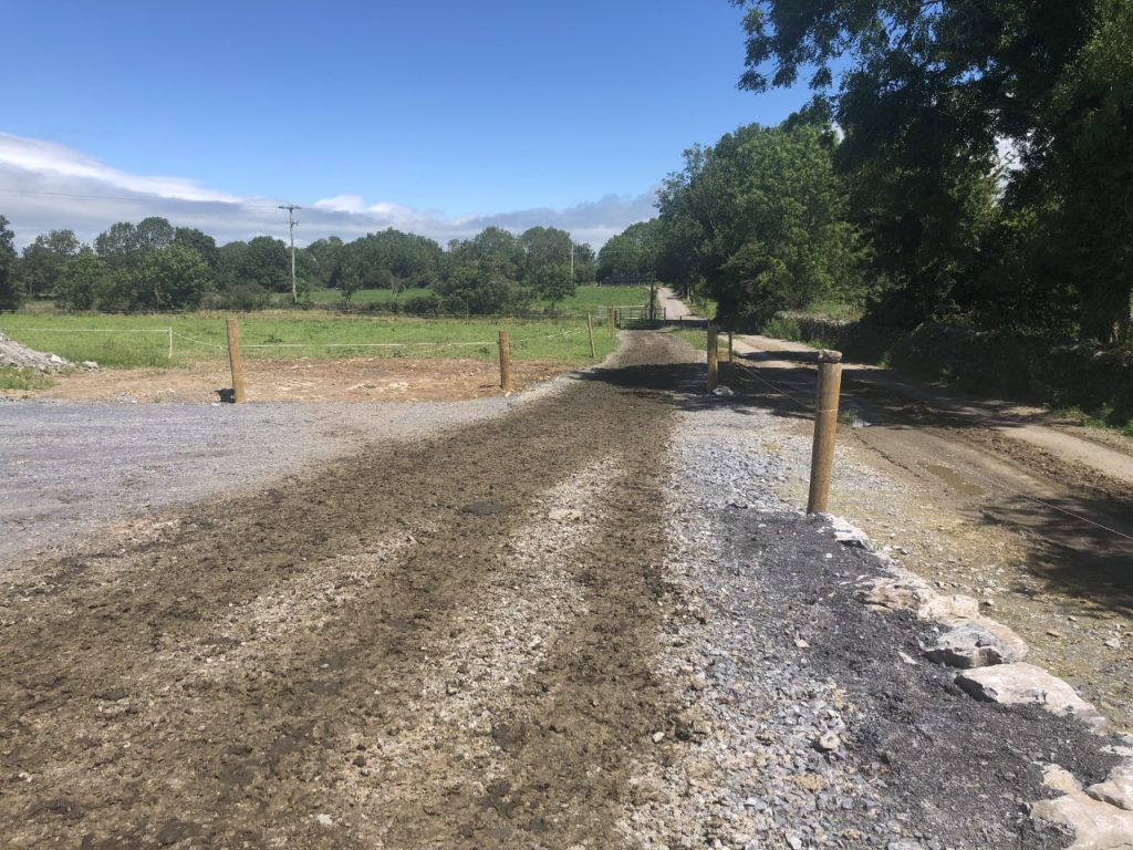 New roadway going through the entire milking platform