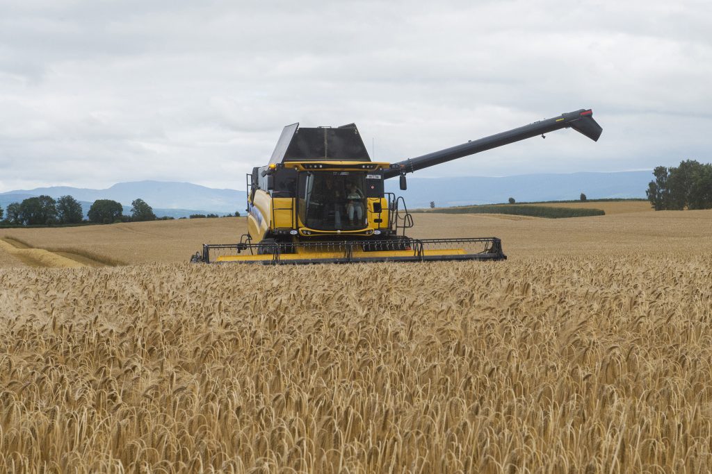 James English opening up a field of Belfry winter barley at Ballytrehy, Ballylooby, Co. Tipperary, on Monday. Image source: Tony O’Gorman