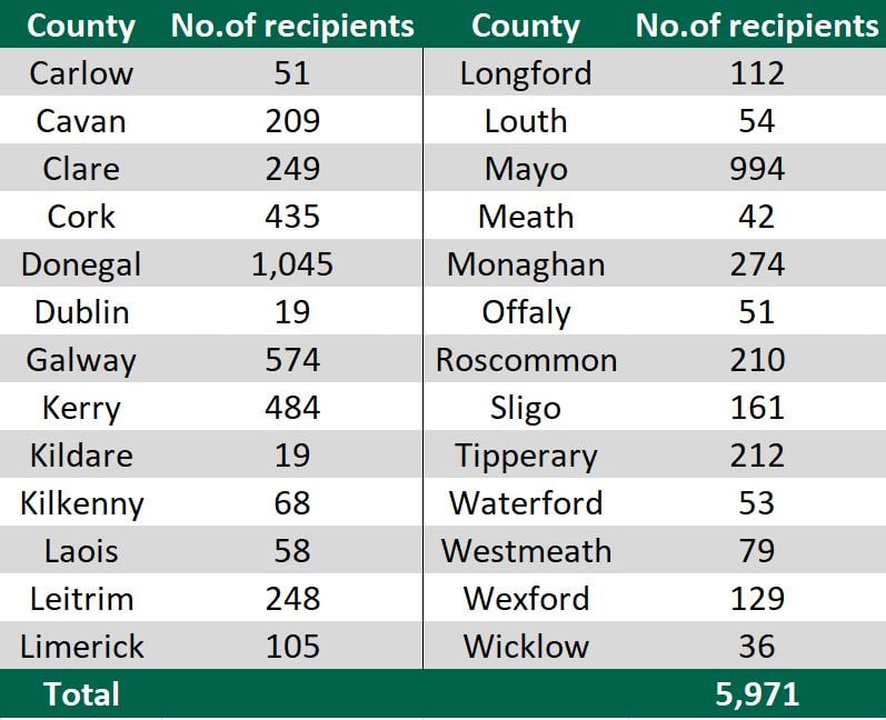Data source: Department of Employment Affairs and Social Protection