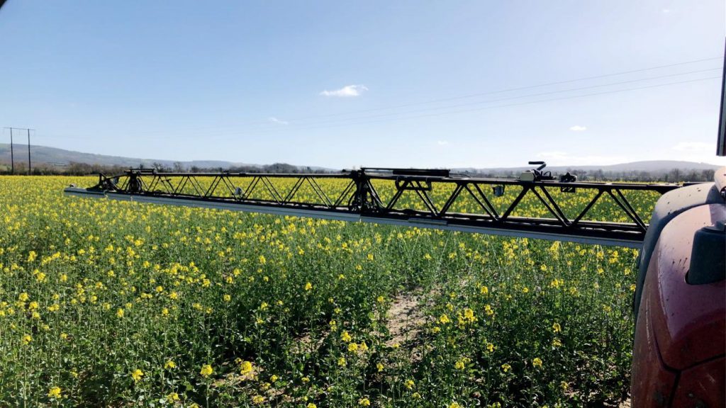 Liquid nitrogen being applied to oilseed rape this season. Image source: Quinns of Baltinglass
