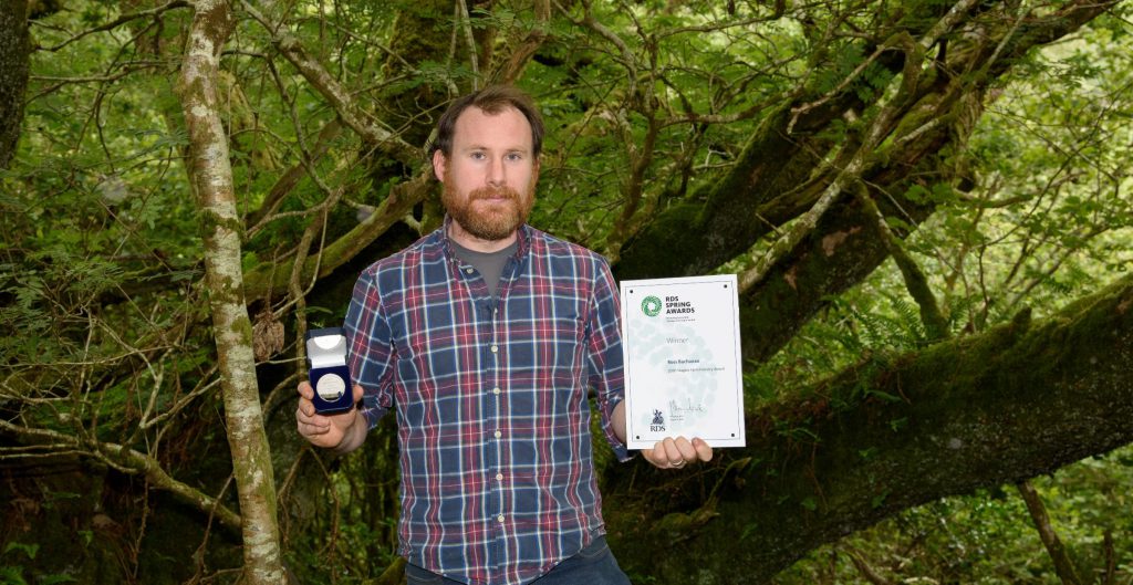 Ross Buchanan, winner of the RDS Spring Awards 2020 Teagasc Farm Forestry Award. Image source: Clive Wasson