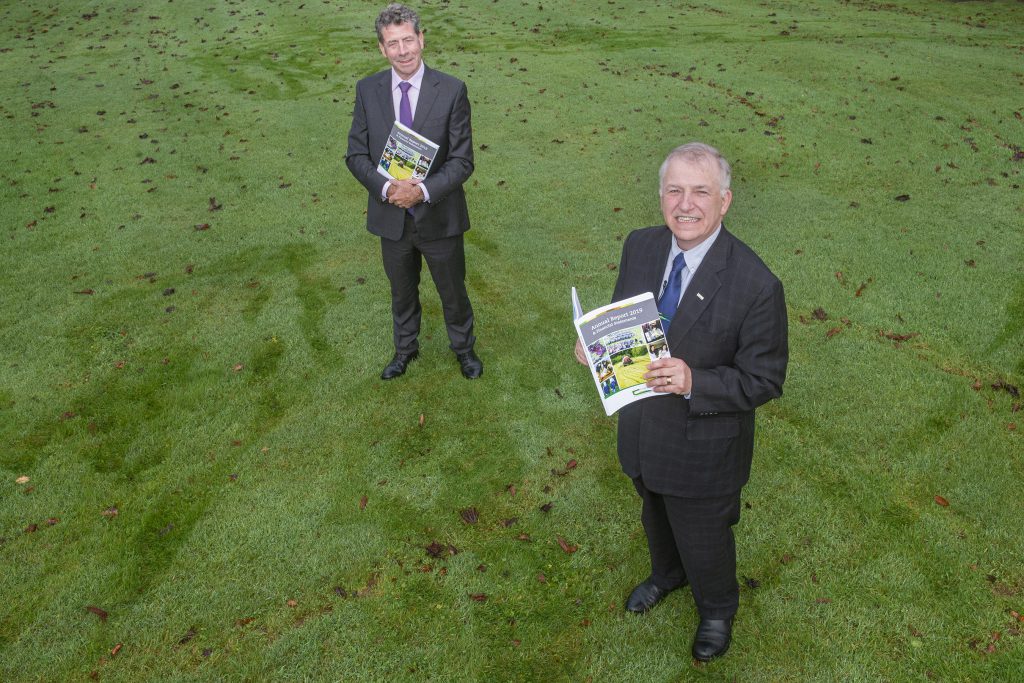 Pictured at the launch of the Teagasc Annual Report &amp; Accounts for 2019 are Professor Gerry Boyle, Director Teagasc &amp; Liam Herlihy, Chairman of the Teagasc Authority. Photo O’Gorman Photography.