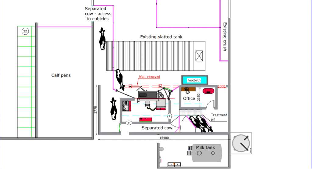 Lely Astronaut A5 taking up residence where the old 10-unit parlour was