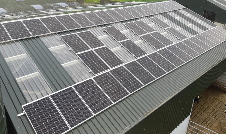 30kwp solar PV install on a dairy farm in Co. Tipperary