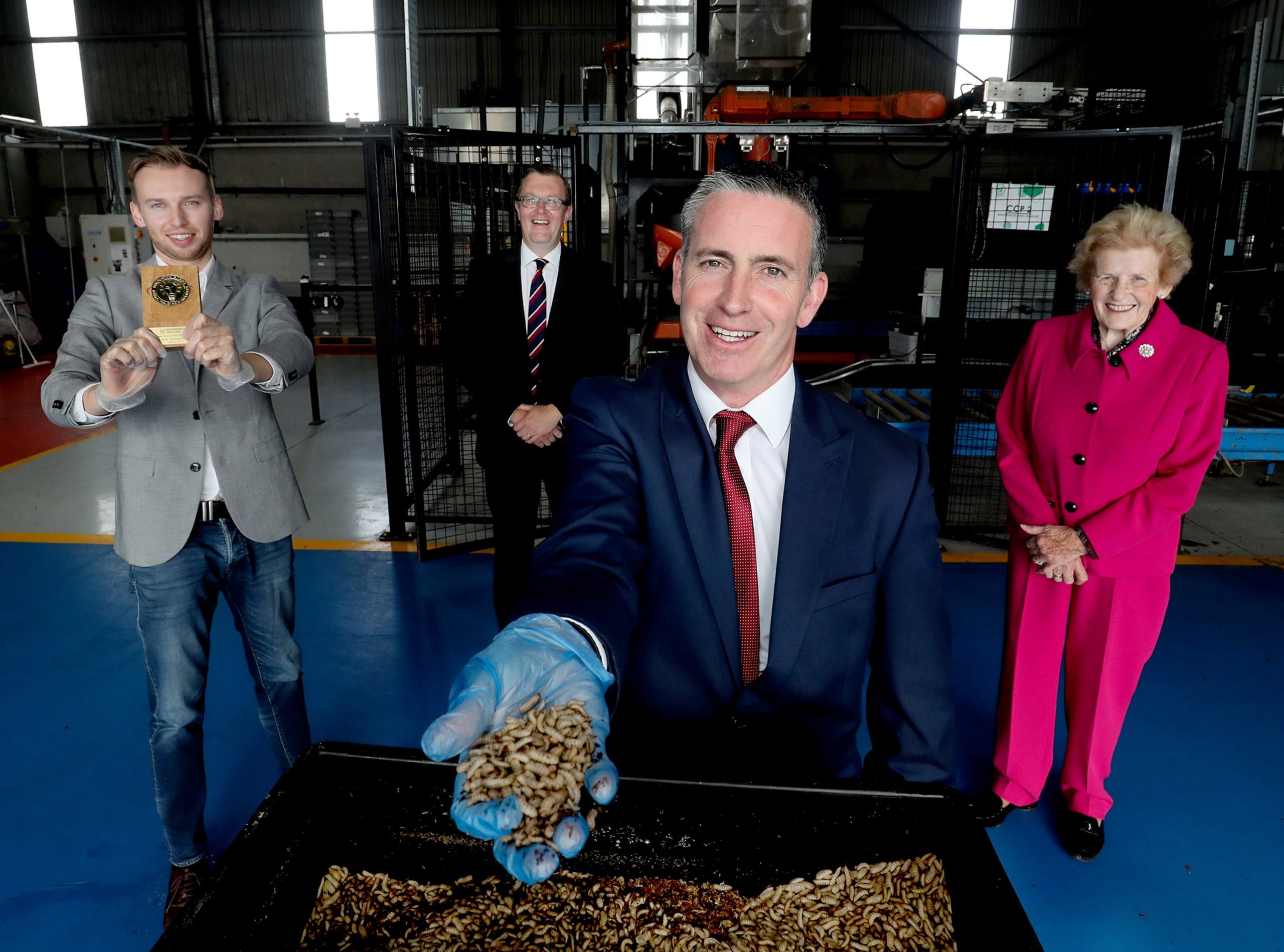Pictured l-r: Alvan Hunt of Hexafly, Mark Christal of Enterprise Ireland; Damien English, Minister of State for Business, Employment and Retail and Anna May McHugh, managing director ofNPA.