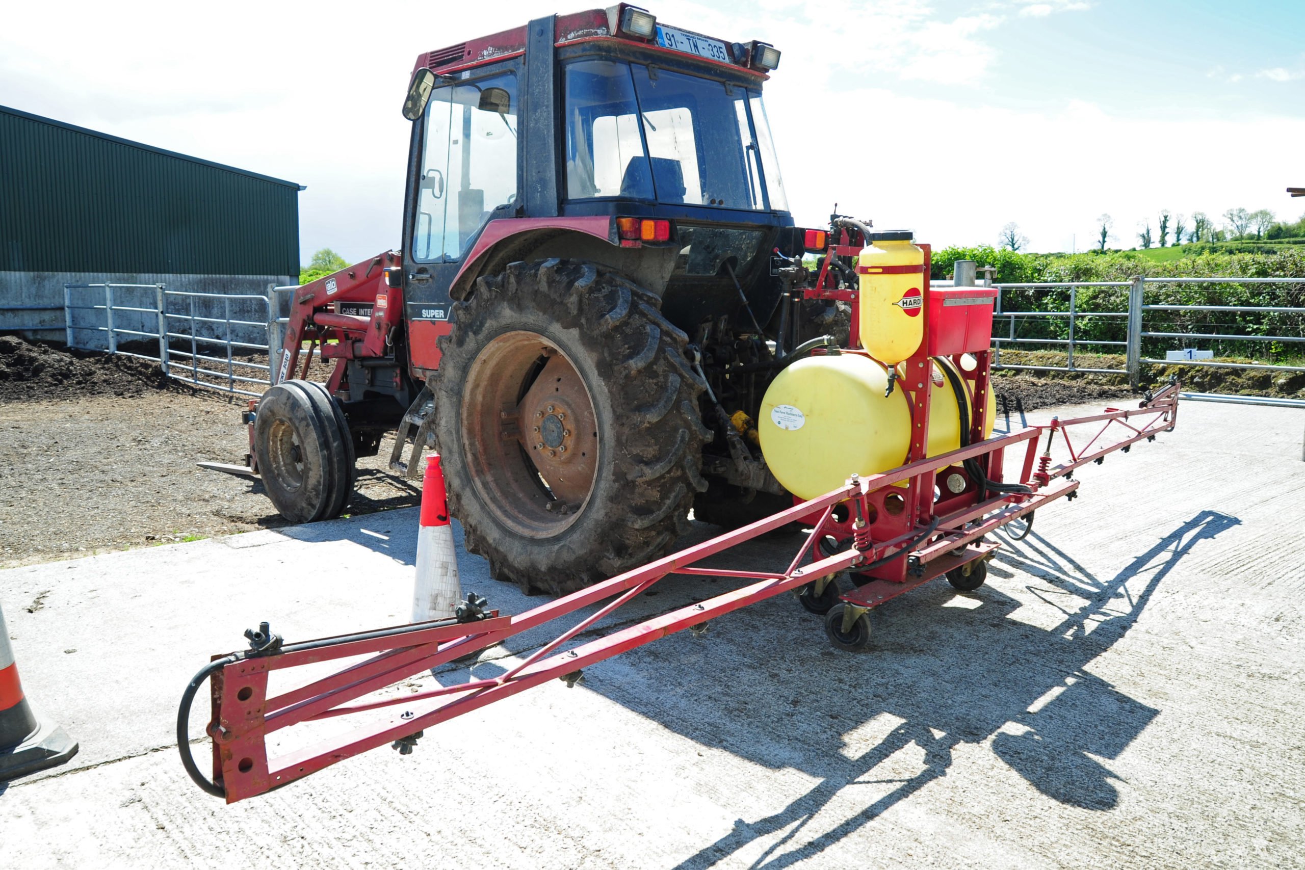 Sprayer should be mounted on the tractor used for spraying and parked on clean, level and well drained ground