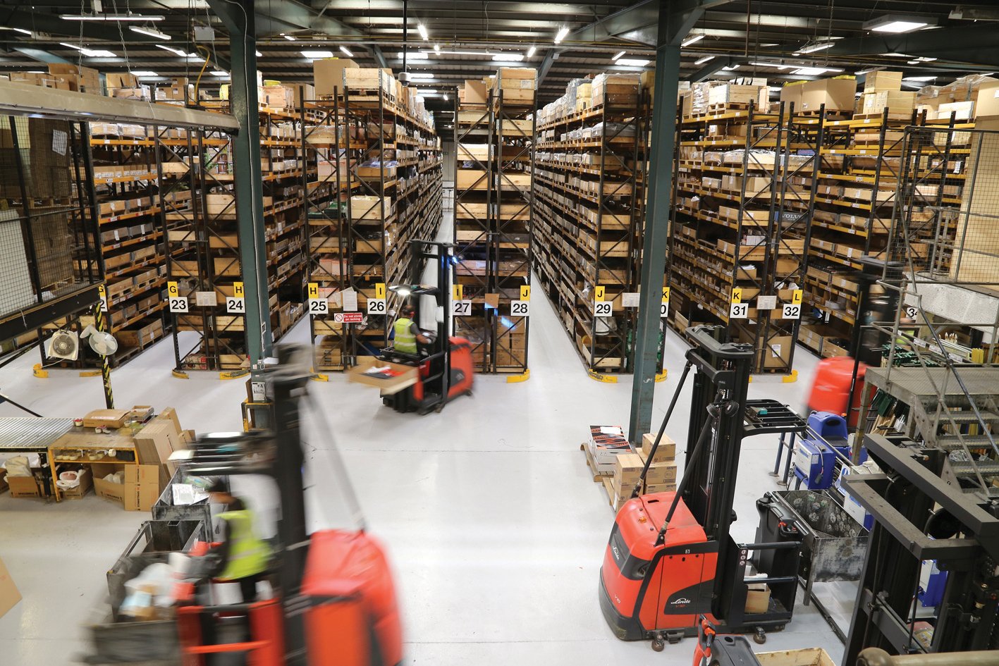 Inside Spaldings' distribution warehouse