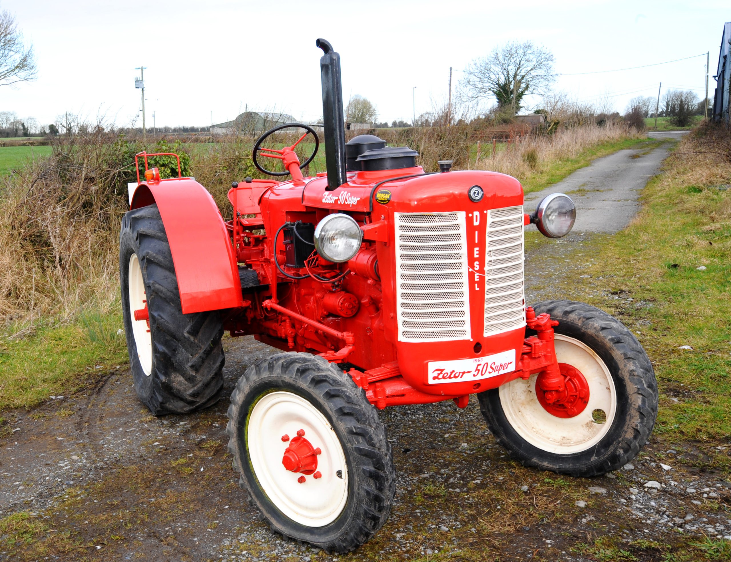The Zetor super 50 was rated as 50hp at 1650rpm - 70hp was possible at higher engine speed