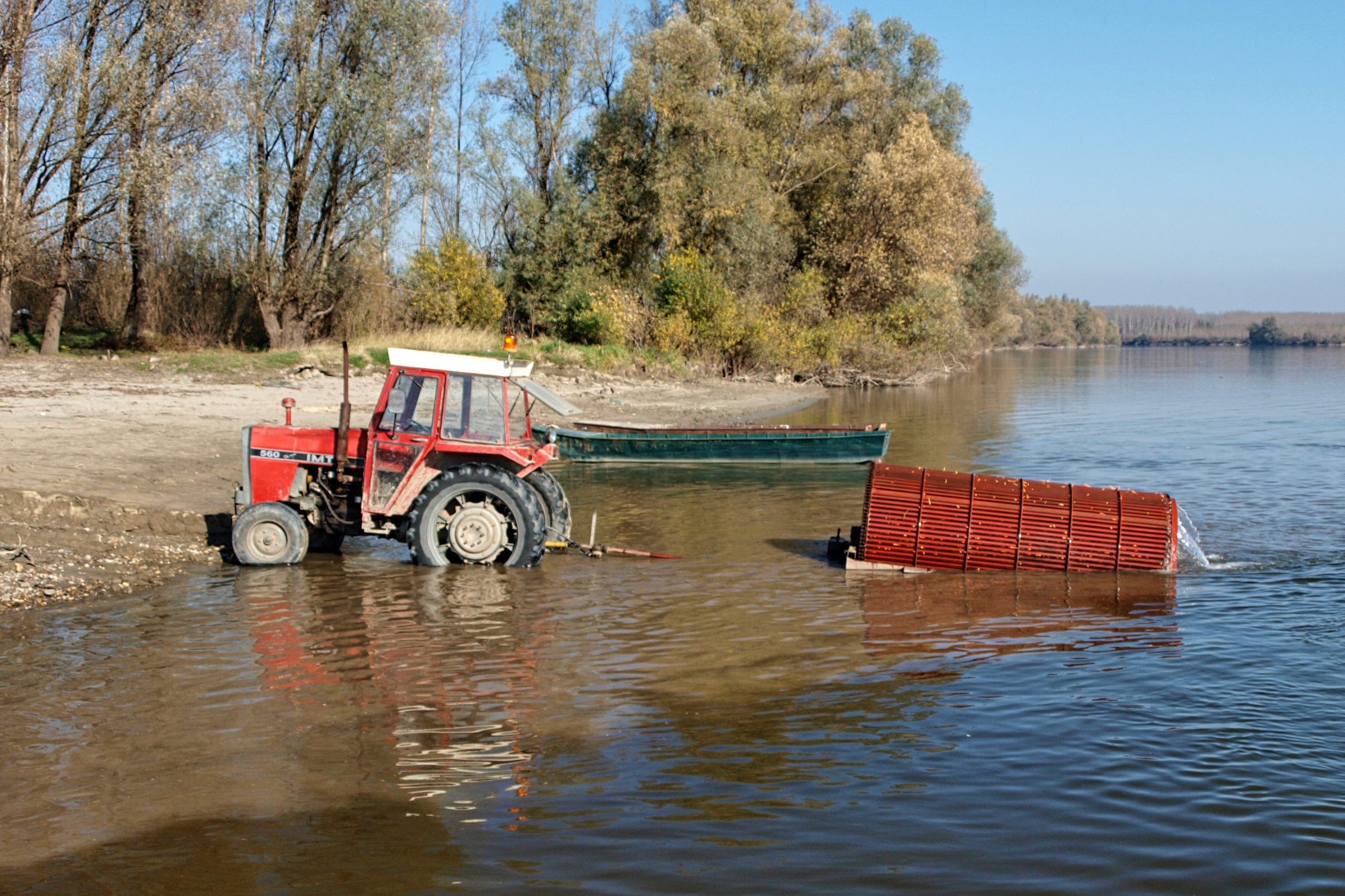 An IMT 650 washing carrots in the Danube. Photo: Petar Milosevic
