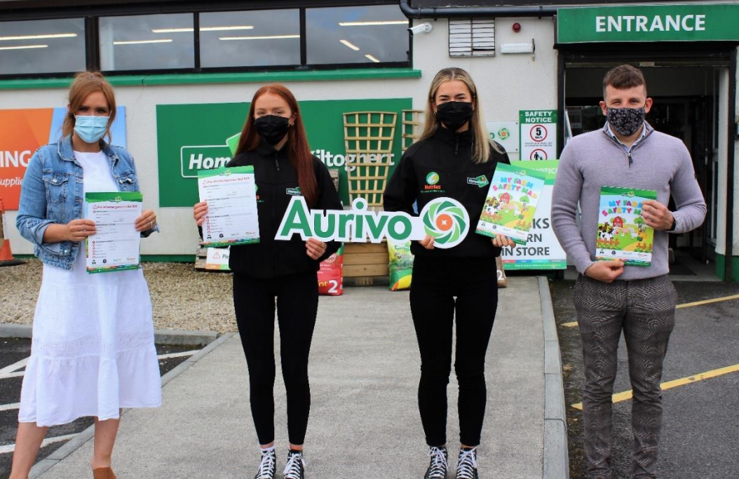 Pictured at Homeland Agri Kiltoghert: Louise Gallagher, agricultural science teacher; Jane Carty; Grace McKeon; and Ian Finneran, procurement manager at AurivoAgribusines