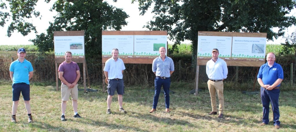 l to r: Andrew Douglas, Solano Seeds UK; Adrian Burns, potato grower, Kilkeel, Co Down; Leigh McClean, CAFRE; Jonathan Brown; CAFRE; Robert Patterson, CAFRE; Brain Robson, CAFRE