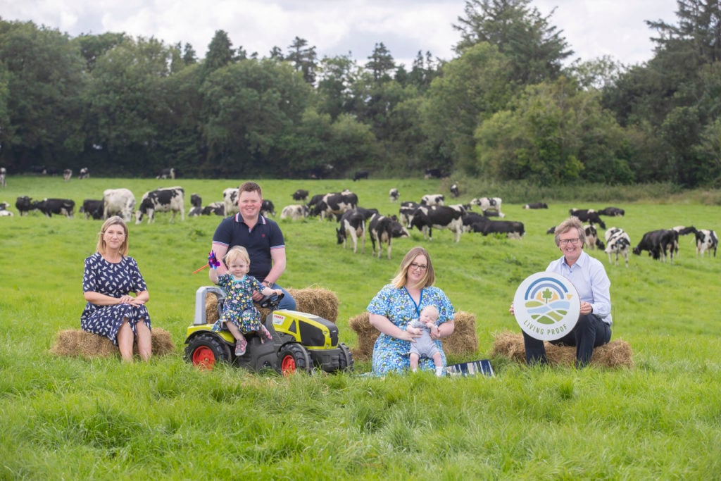 The Barron family, Ciara and Padraig with Fiadh (2) and new-born Paudie alongside Aoife Murphy, director of ingredients, and chairman, John Murphy. Image source:  Finbarr O’Rourke