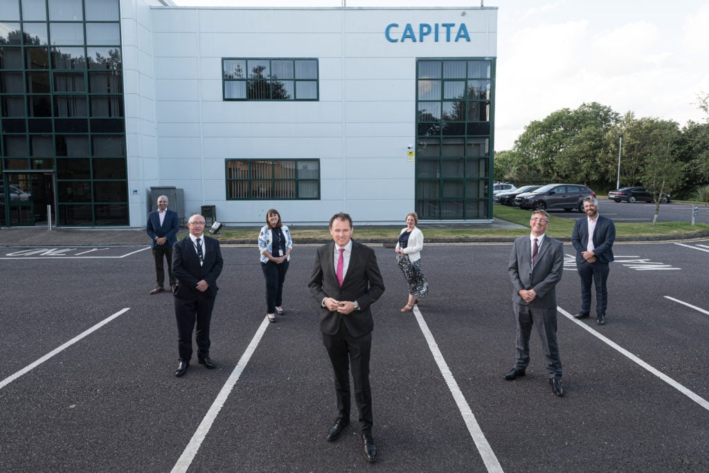L to R: Senator Tim Lombard; John Carroll; Margaret Healy; Minister Charlie McConalogue; Mary Murray; Paddy Morrissey; and Christopher O'Sullivan TD