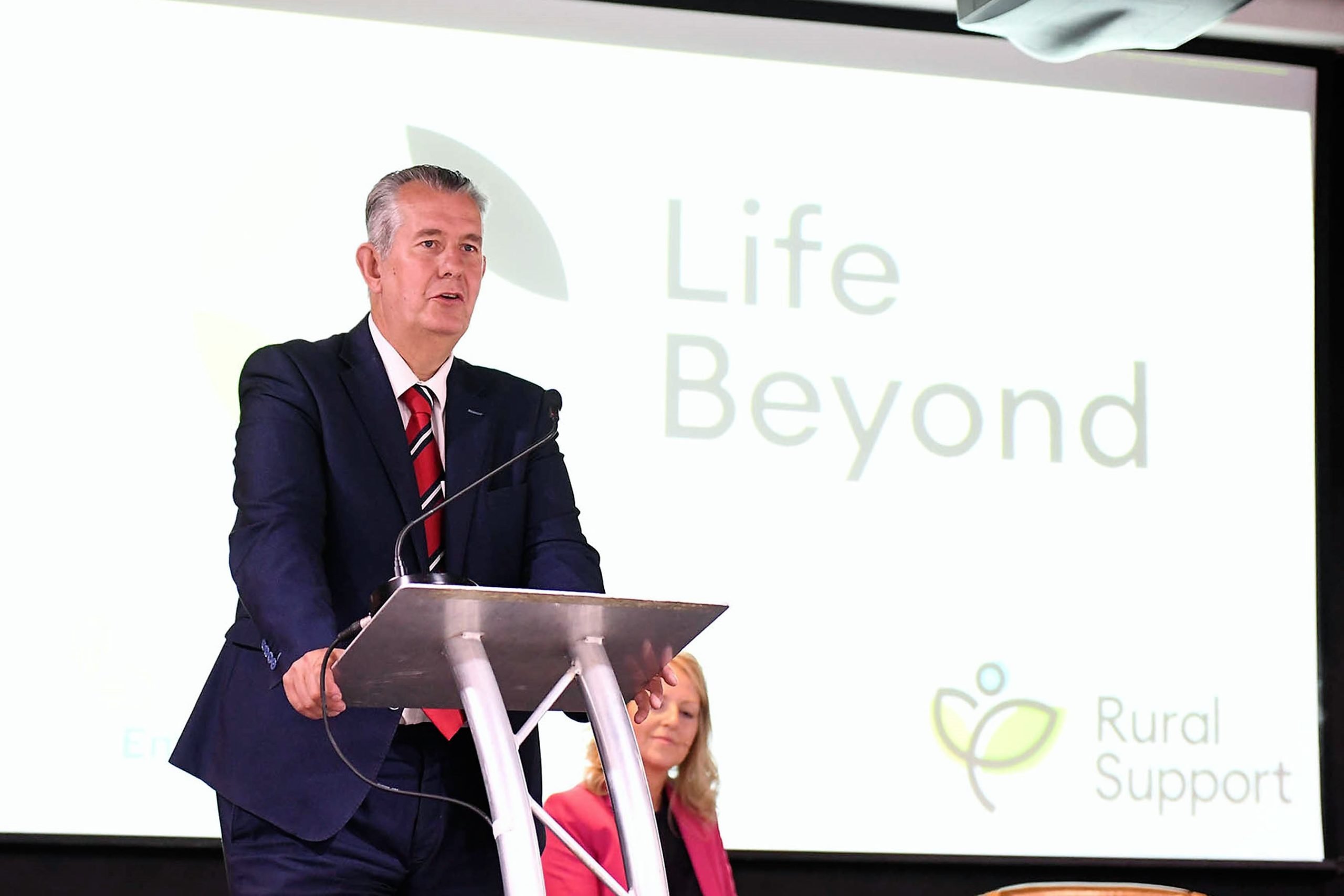 Northern Ireland Agriculture Minister Edwin Poots speaking at the Life Beyond launch