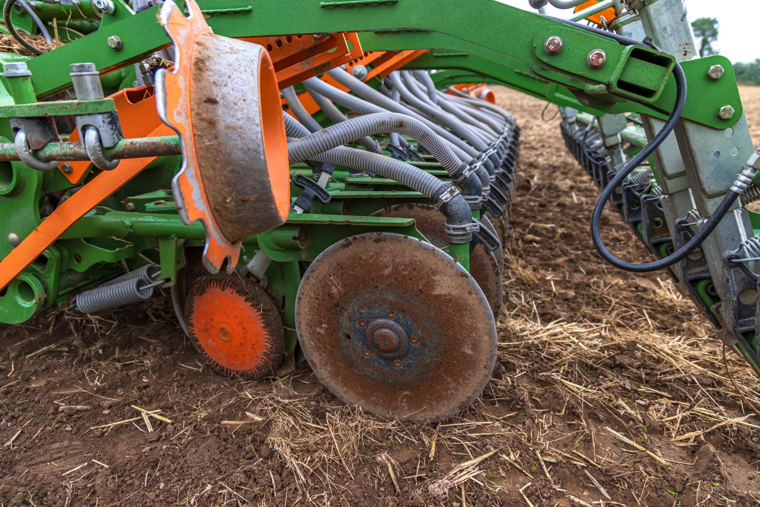 This particular model is fitted with single coulters, twin coulters are available