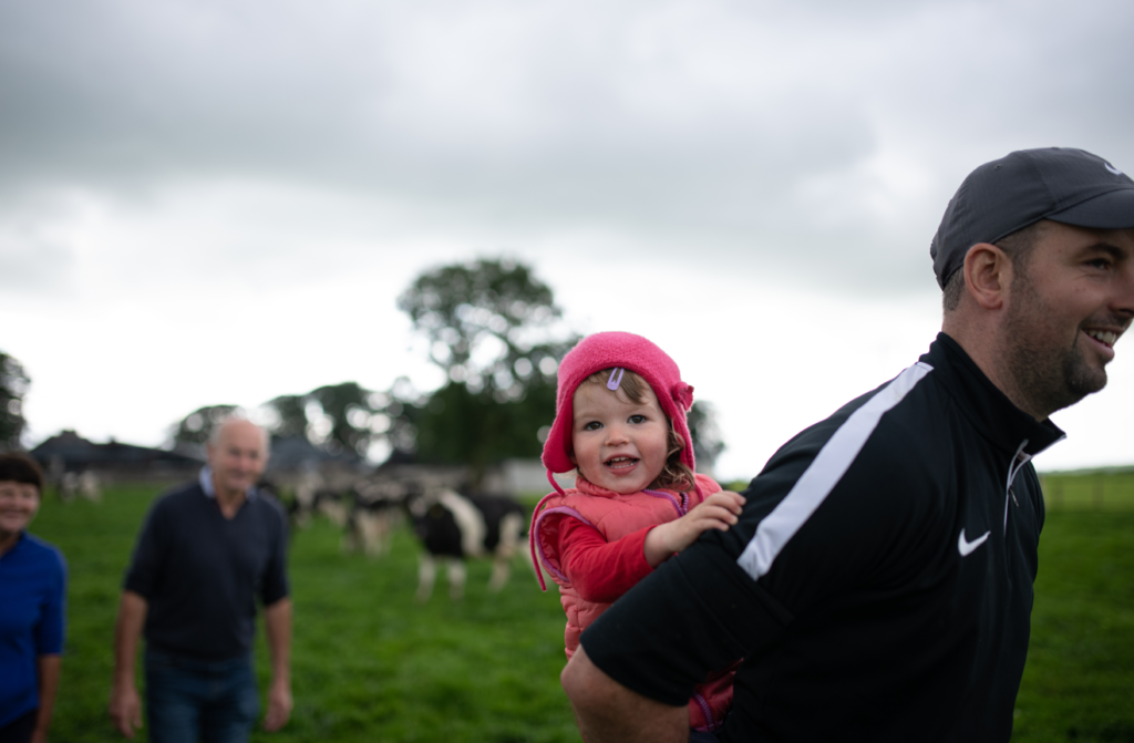 The McCarthys checking the cows