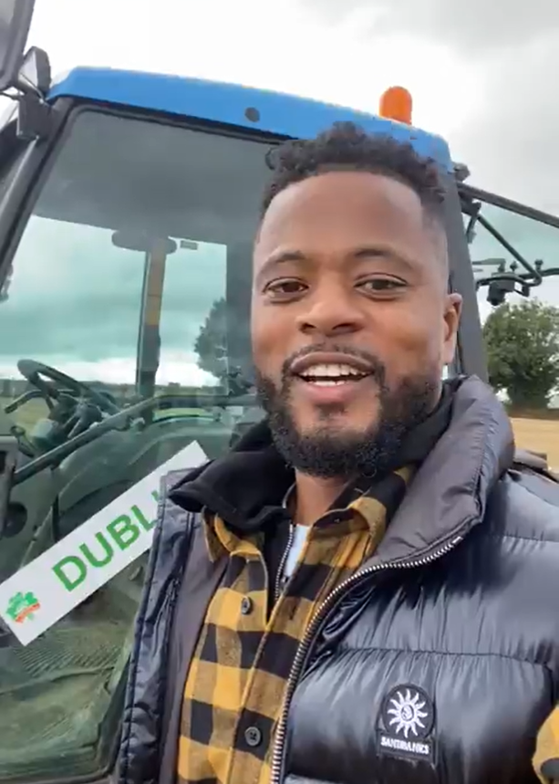Yes, that is Patrice Evra pictured with a tractor at the The Ploughing! Image source: Patrice Evra Twitter