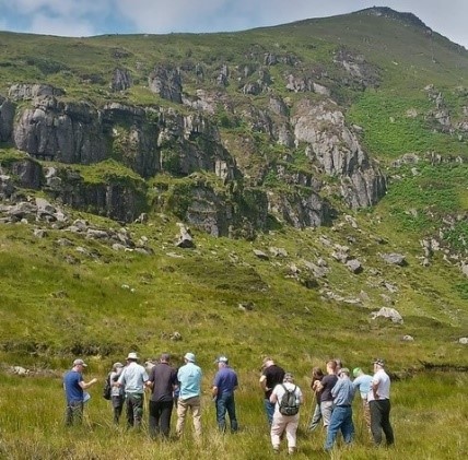 The discussion group farmers on their first commonage walkover near Mahon Falls on the Comeragh Mountains