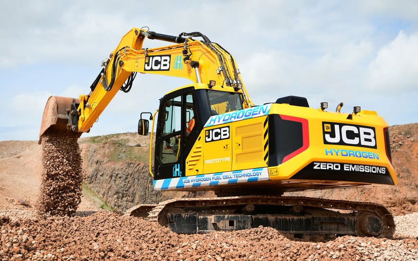 Although now backing direct hydrogen combustion, JCB trialled a 20t 220X excavator powered by a hydrogen fuel cell for at least a year