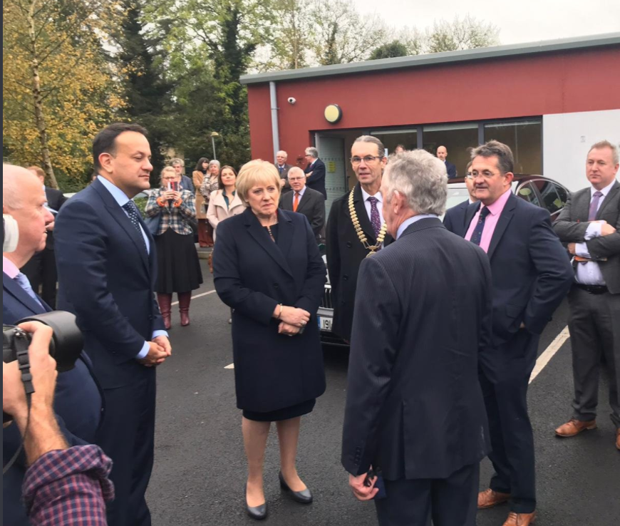 Tánaiste, Leo Varadkar and Minister Heather Humphreys at Ballybay Food Hub. Image source: Department of Community and Rural Development Twitter