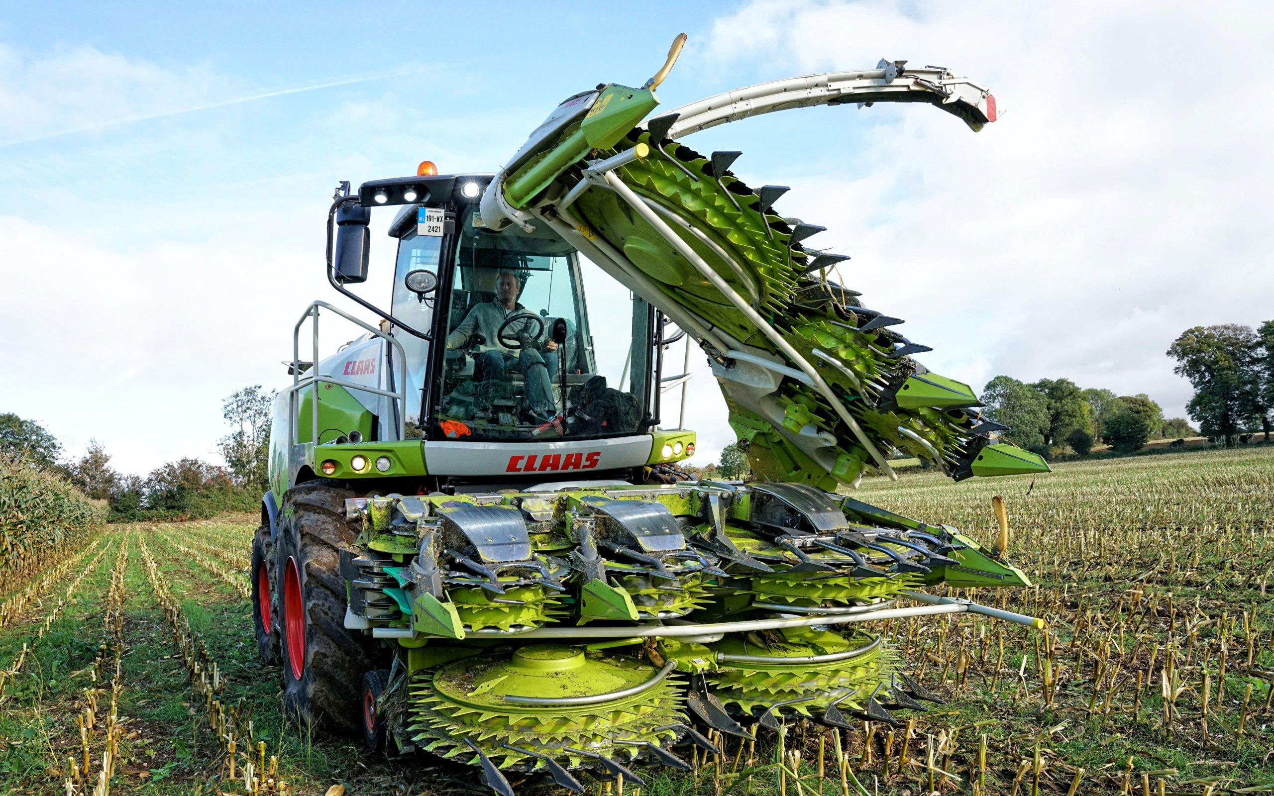 The 12-row header folds away quickly and neatly for road transport